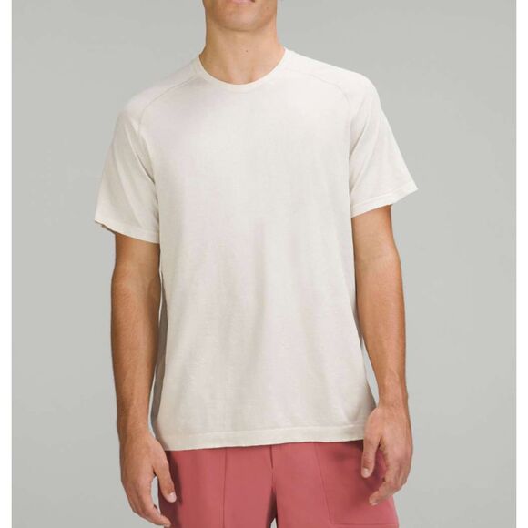 Men Lululemon Metal Vent Tech Short Sleeve Shirt 2.0 Natural Ivory Size Large - Picture 1 of 7